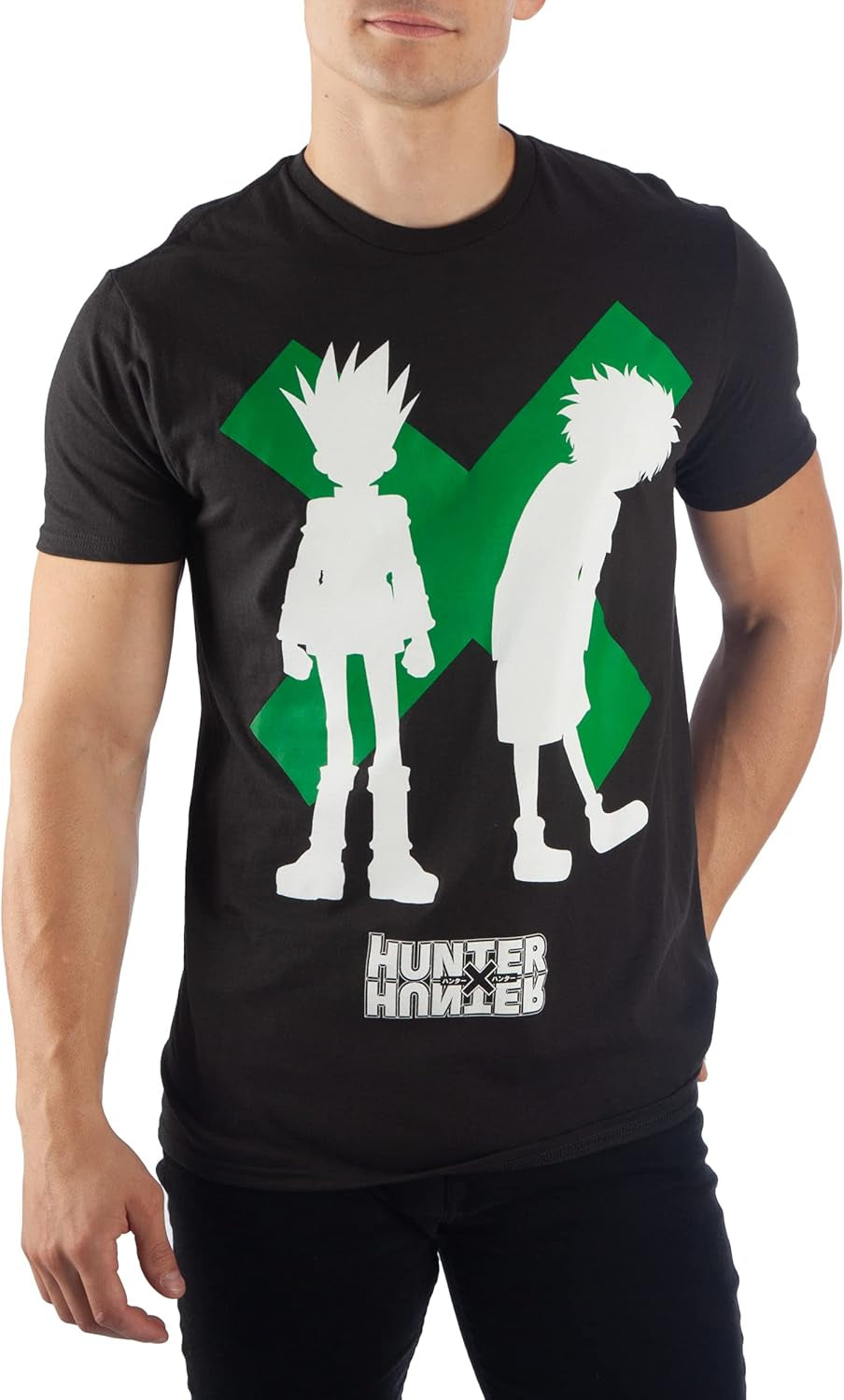 Hunter X Hunter Gon Freecss and Killua Silhouettes Men'S Black T-Shirt